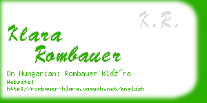 klara rombauer business card